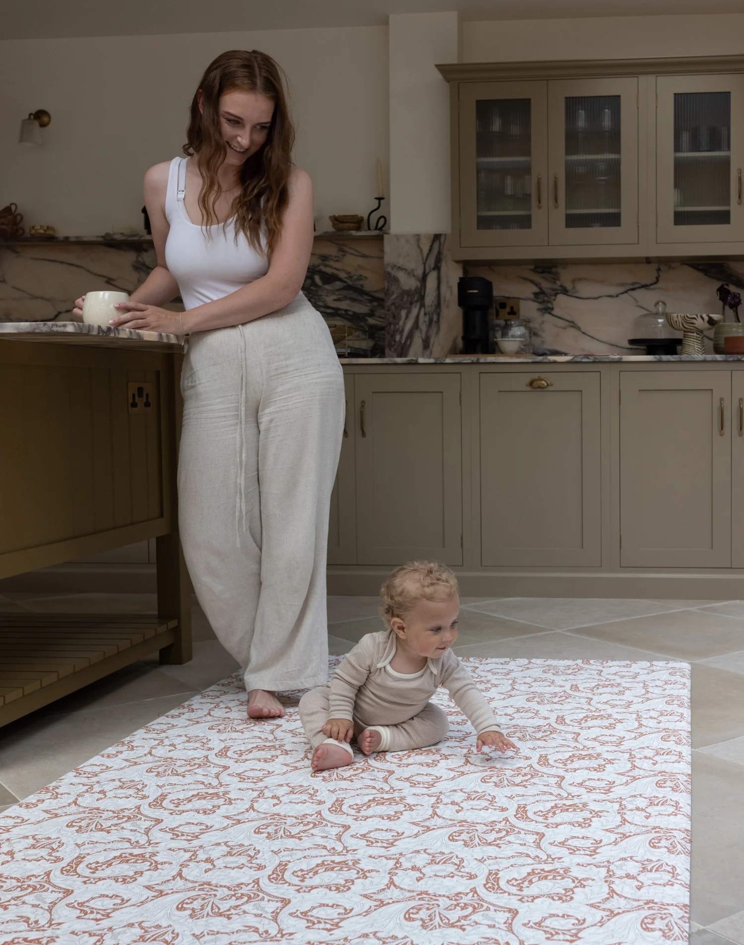 Morris & Co. The Bachelors Button Brick Dust Play Mat - Image 4