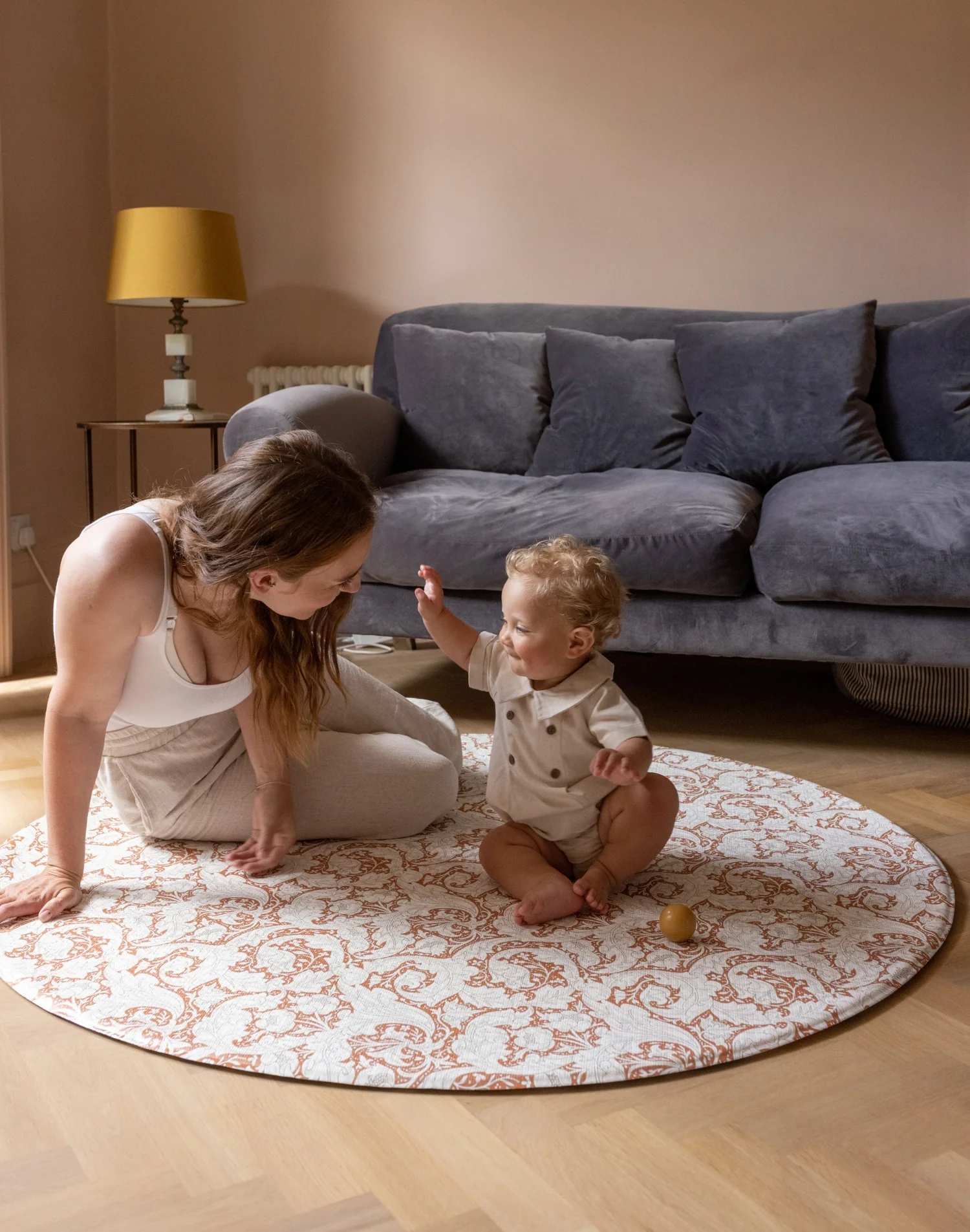 Morris & Co. The Bachelors Button Brick Dust Play Mat - Image 5