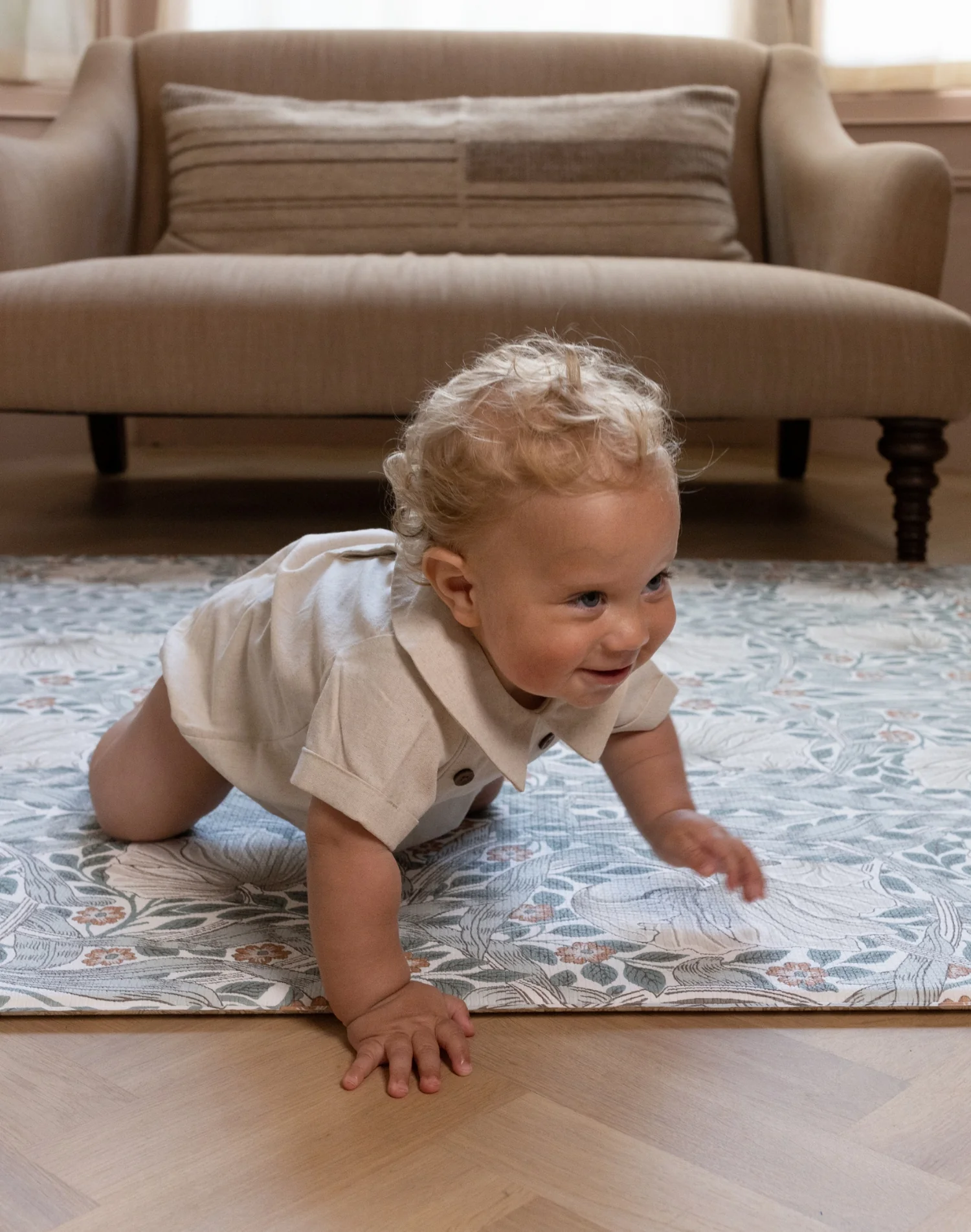 Morris & Co. The Pimpernel Mineral Blue Play Mat - Image 7